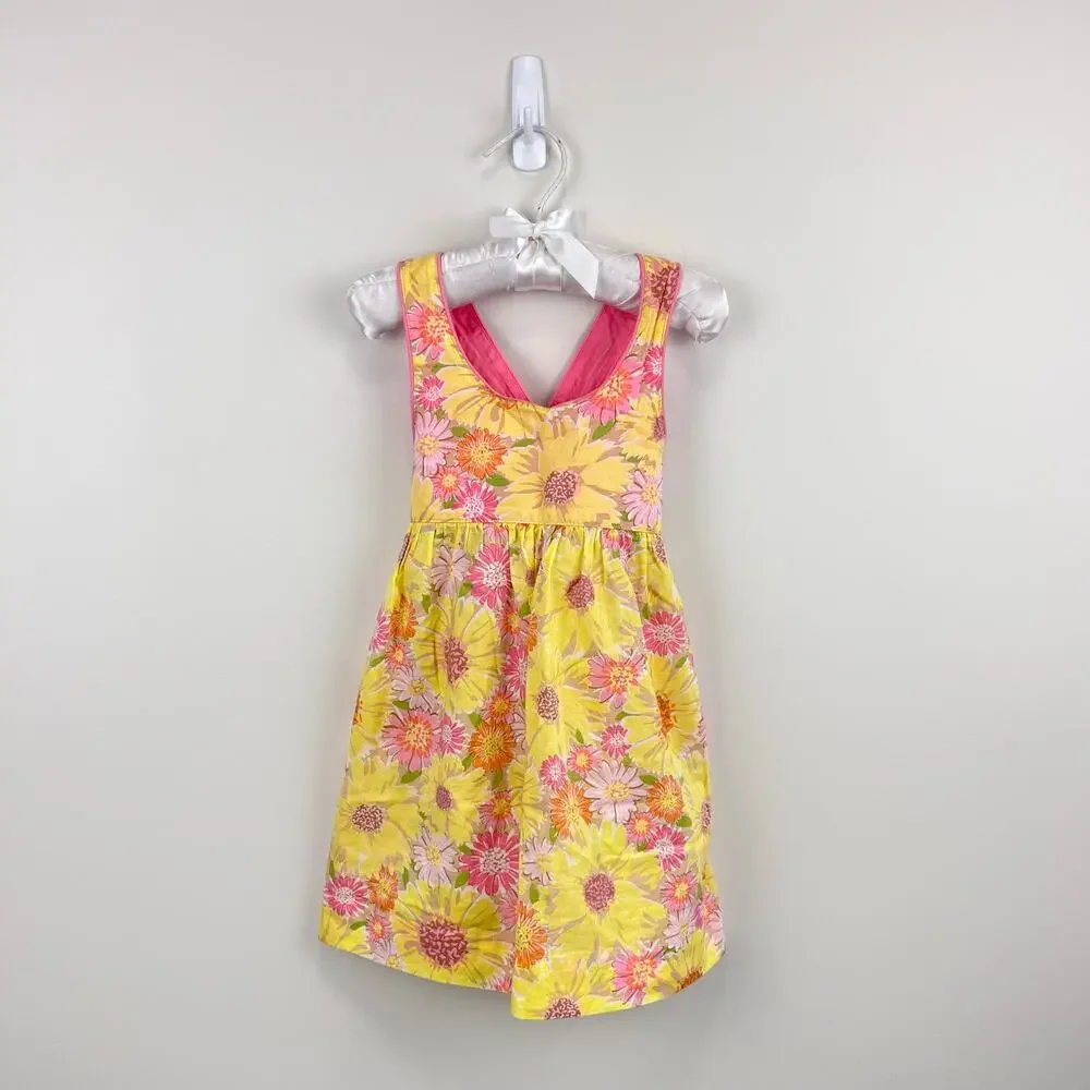 Vintage Y2K OshKosh B'gosh Yellow Pink Floral Sun Dress 2T
